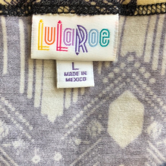 Lularoe Julia indigo & cream geometric dress L - Picture 4 of 8